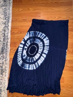 new directions Navy Rayon Top with Subtle Stitch Detail